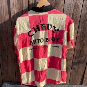 4 Hunnid Mens Red Baseball Jersey 400 YG Button Up Shirt Chevy Impala Rap